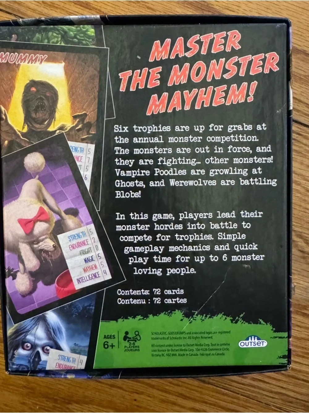 Goosebumps Monster Mayhem Card Game Scholastic Outset Factory Sealed Cards - Picture 2 of 8